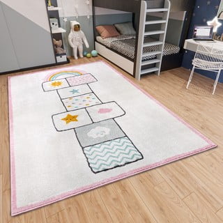 Vaikiškas kilimas baltos spalvos/rožinės spalvos 120x170 cm Bouncy – Hanse Home