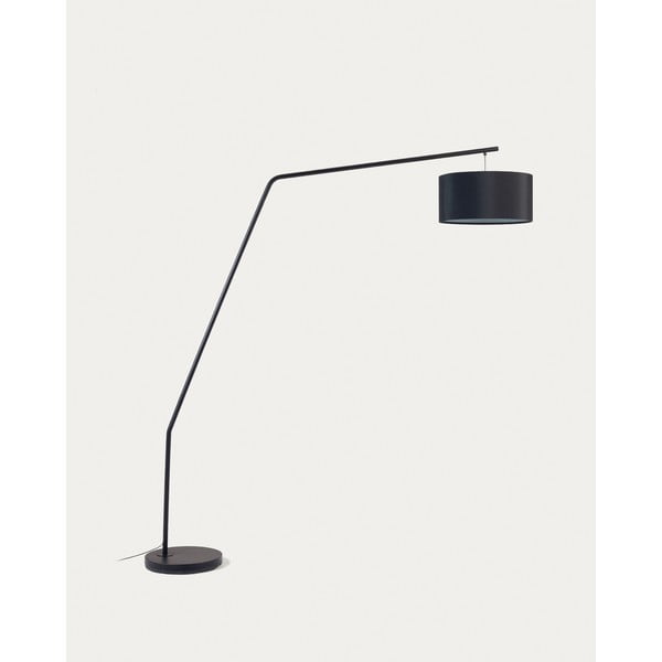 Juodos spalvos pastatomas šviestuvas (aukštis 221,5 cm) su tekstiliniu gaubtu Ciana – Kave Home-image-3