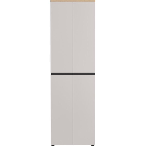 Pilkai smėlinės spalvos/šviesios natūralios spalvos drabužių spinta 59x194x41 cm Cormano – Germania-image-4