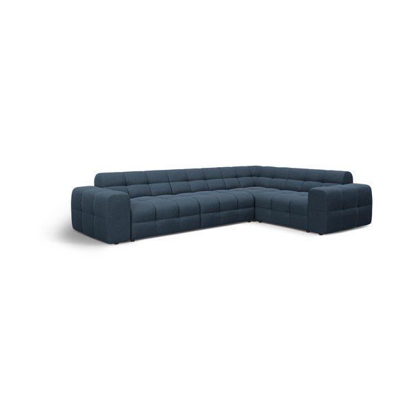 Tamsiai mėlynos spalvos kampinė sofa (su dešiniuoju kampu/„L“ formos) Kendal – Micadoni -image-3