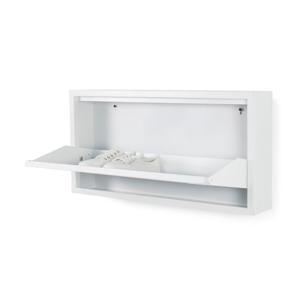 Baltos spalvos iš metalo atlenkiama spintelė batams 75x37,5x12,5 cm Billy – Spinder Design-image-2