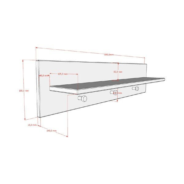 Smėlio spalvos sieninė vaikiška drabužių kabykla 80x18 cm Sezane – Vipack-image-2