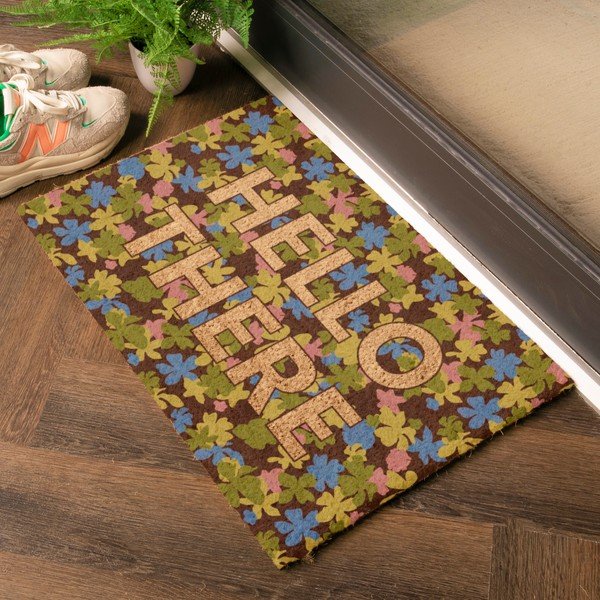 Iš kokoso pluošto grindų kilimėlis 40x60 cm Hello There – Artsy Doormats-image-1