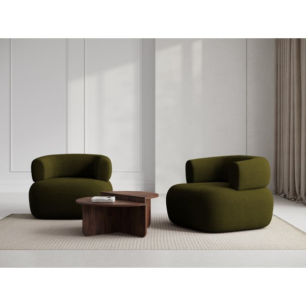 Iš boucle krėslas žalios spalvos Jenny – Micadoni Home-image-1