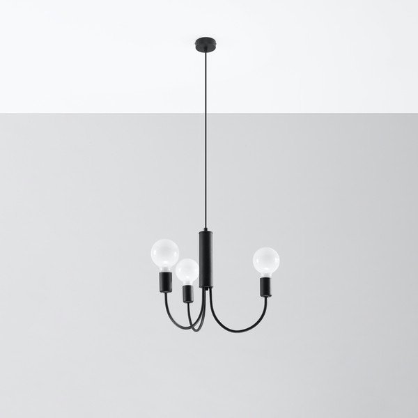Kabantis šviestuvas juodos spalvos ø 45 cm Karim – Sollux-image-3