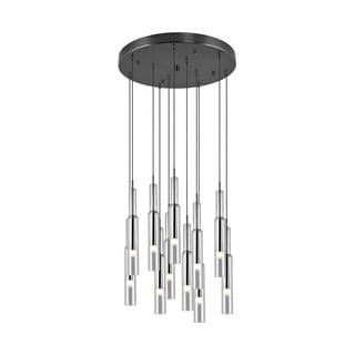 Kabantis šviestuvas juodos spalvos/sidabrinės spalvos LED ø 50 cm su stiklo gaubtu Lucent – Trio Select