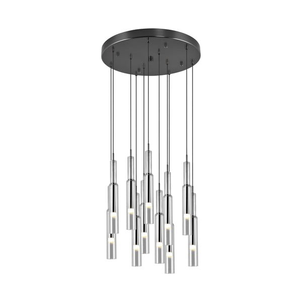 Kabantis šviestuvas juodos spalvos/sidabrinės spalvos LED ø 50 cm su stiklo gaubtu Lucent – Trio Select