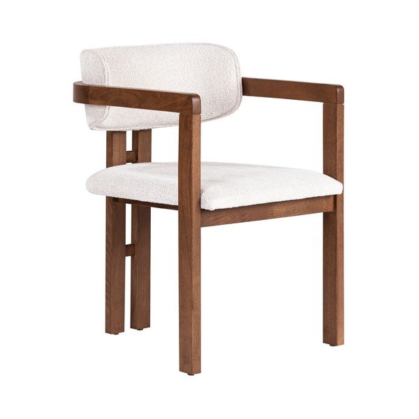 Baltos spalvos valgomojo kėdė su porankiais Toscana – Kalune Design