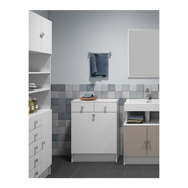 Balta vonios kambario spintelė skalbinių krepšeliui Symbiosis Combi, plotis 60 cm-image-3