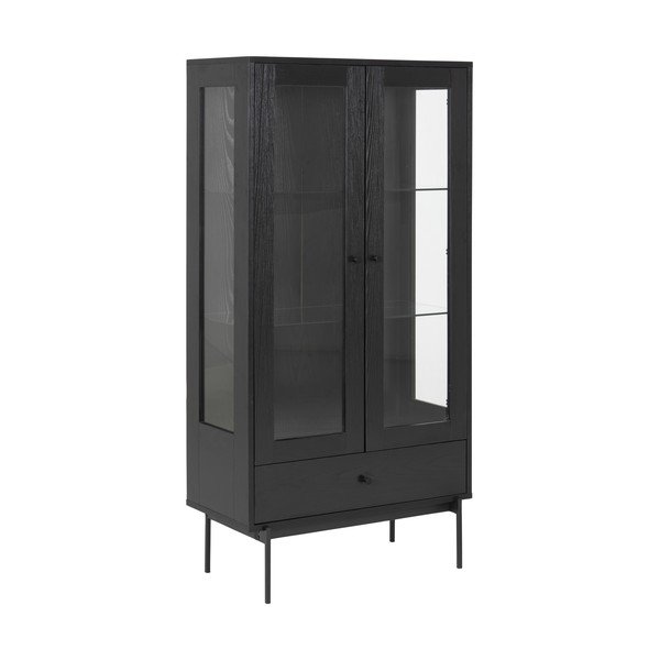 Vitrina juodos spalvos iš uosio 75x152 cm Angus – Actona-image-2