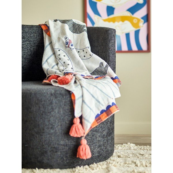 Iš medvilnės mišinio antklodė ir pledas 130x155 cm Missy – Bloomingville-image-1