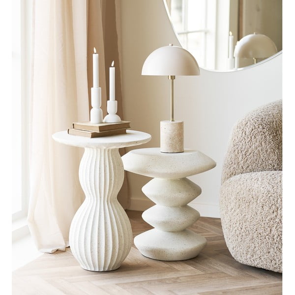 Iš akmens apvalios formos šoninis stalas ø 36 cm Blackburn – House Nordic-image-1