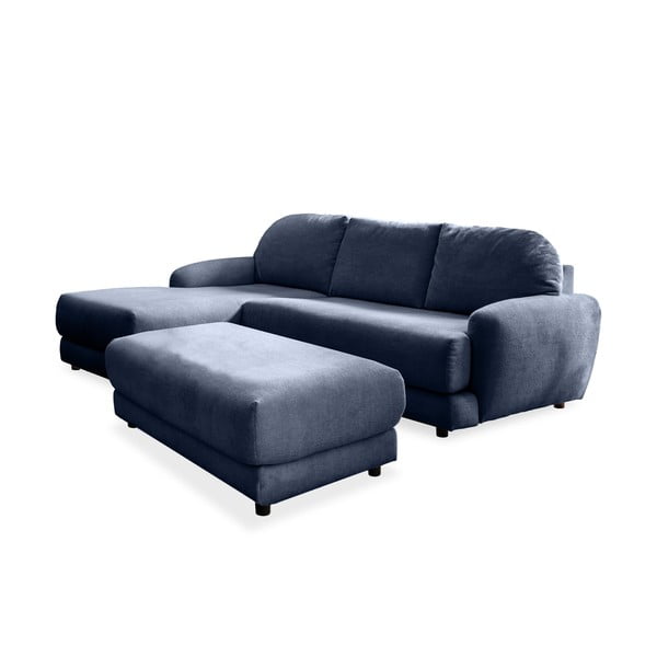 Tamsiai mėlyna kampinė sofa-lova (kairysis kampas) Comfy Claude - Miuform