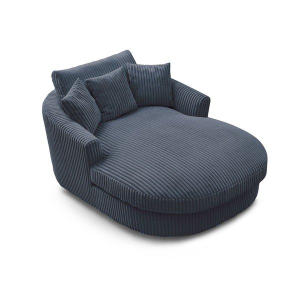 Tamsiai mėlynos spalvos krėslas iš kordinio velveto Belem – Bobochic Paris-image-4