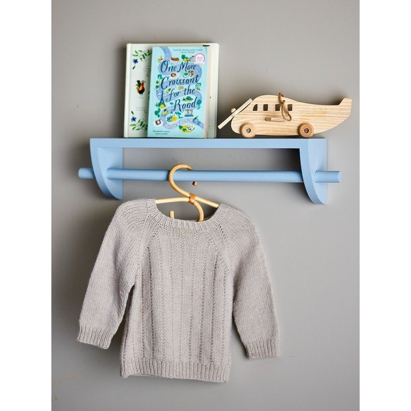 Mėlynos spalvos iš paulovnijos masyvo vaikiška sieninė lentyna 60 cm Mingus – Bloomingville Mini-image-2