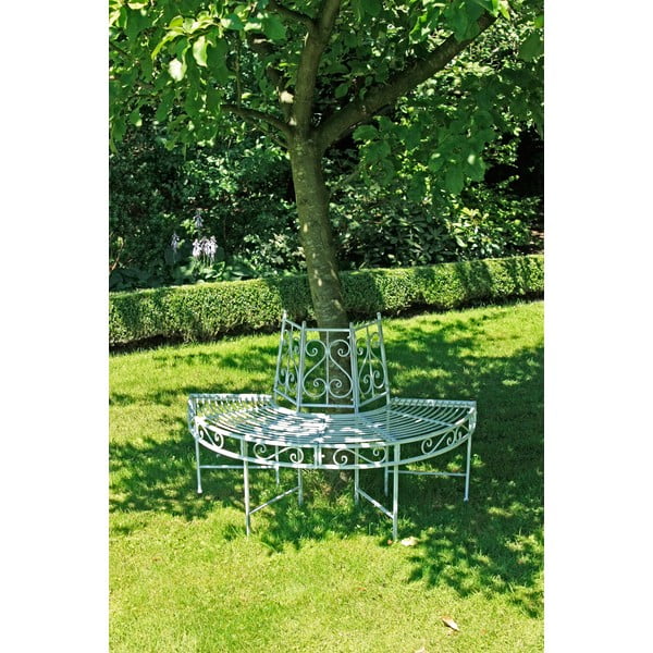 Metalinis sodo suoliukas baltos spalvos Varda – Garden Pleasure-image-1