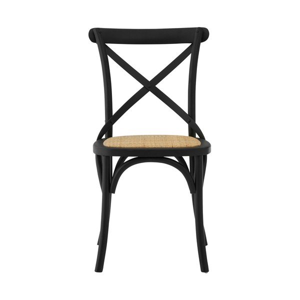 Juodos spalvos iš ąžuolo masyvo valgomojo kėdė Lyon – Premier Housewares-image-2