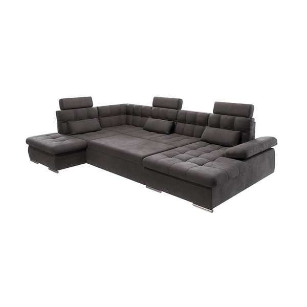Antracito spalvos sulankstoma/su sandėliavimo vieta kampinė sofa (su kairiuoju kampu/„U“ formos) Merkur – Ropez-image-2