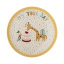 Geltonos spalvos/kreminės spalvos iš akmens masės vaikiška lėkštė ø 16 cm Celebrate – Bloomingville Mini