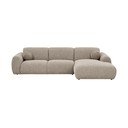 Pilkai smėlinės spalvos kampinė sofa (su dešiniuoju kampu/su gultu) Clyde – House Nordic
