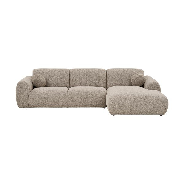 Pilkai smėlinės spalvos kampinė sofa (su dešiniuoju kampu/su gultu) Clyde – House Nordic