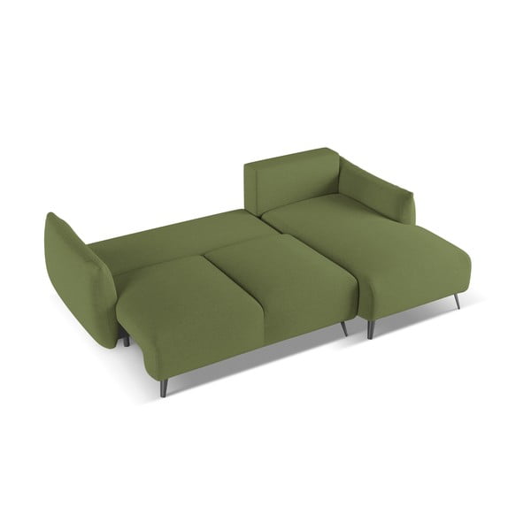 Žalios spalvos kampinė sofa (su dešiniuoju kampu) Malie – Makamii-image-3