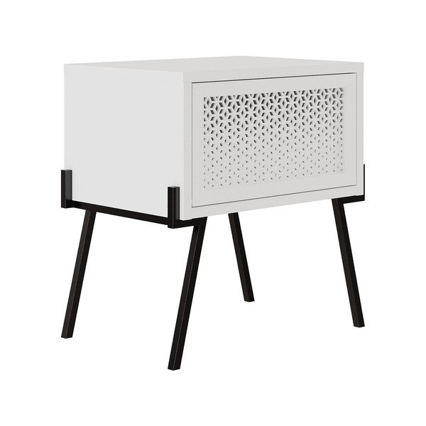 Naktinis staliukas baltos spalvos Naive – Kalune Design