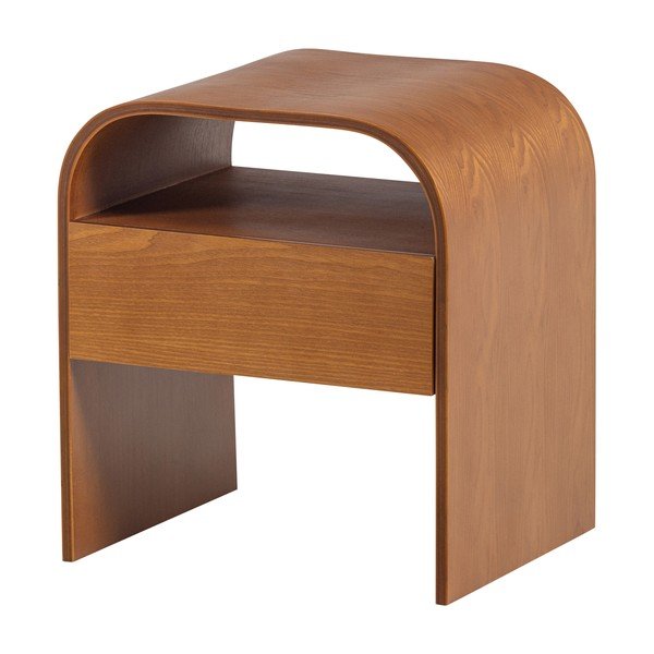 Natūralios spalvos naktinis staliukas su lentynomis Momo – WOOOD