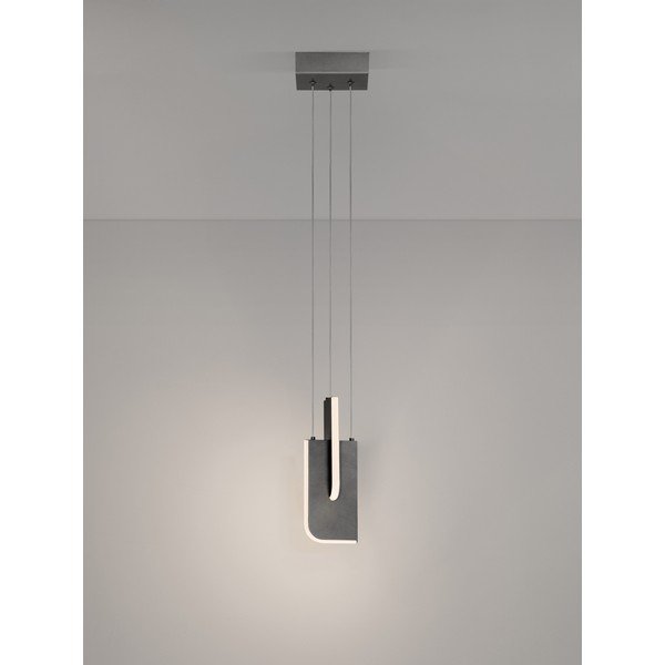 Šviesiai pilkos spalvos iš metalo kabantis šviestuvas LED su pritemdymo funkcija Totem – Nova Luce-image-3