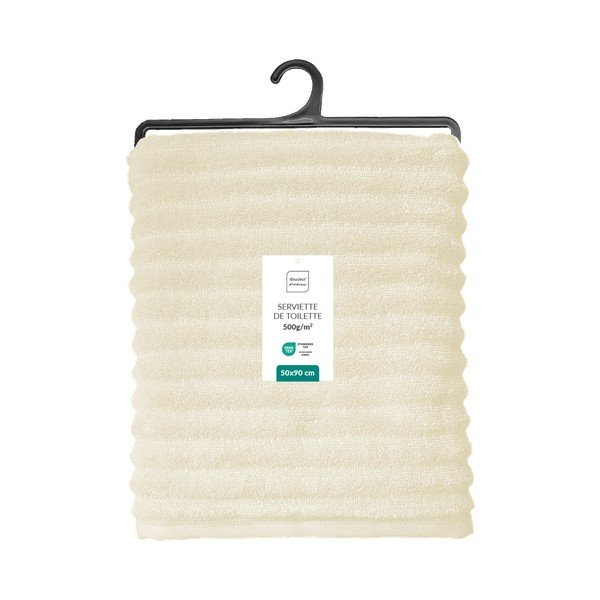 Kreminės spalvos iš frote audinio iš medvilnės rankšluostis 50x90 cm Maya – douceur d'intérieur-image-4