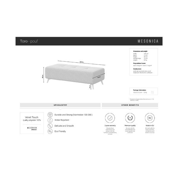 Tamsiai pilkas aksominis suolelis MESONICA Toro-image-3