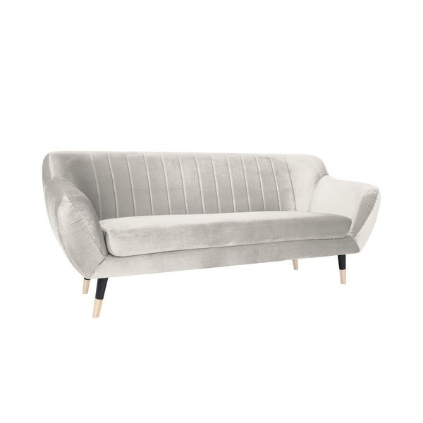 Kreminės spalvos sofa su juodomis kojomis Mazzini Sofas Benito, 188 cm-image-2