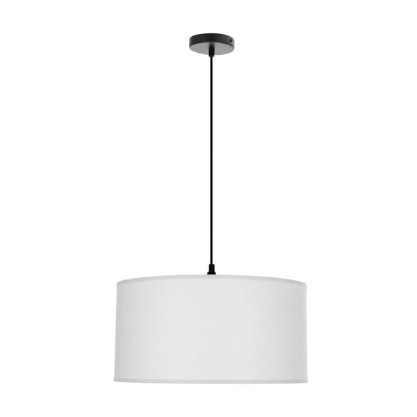 Baltos spalvos kabantis šviestuvas ø 40 cm su tekstiliniu gaubtu Shanti – Candellux Lighting