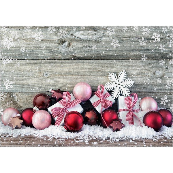 Kilimų kilimas Vitaus Kalėdų laikotarpis Raudoni kaimiški rutuliai, 50 x 80 cm