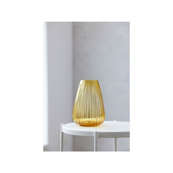 Geltona stiklinė vaza Bitz Kusintha, aukštis 22 cm-image-3
