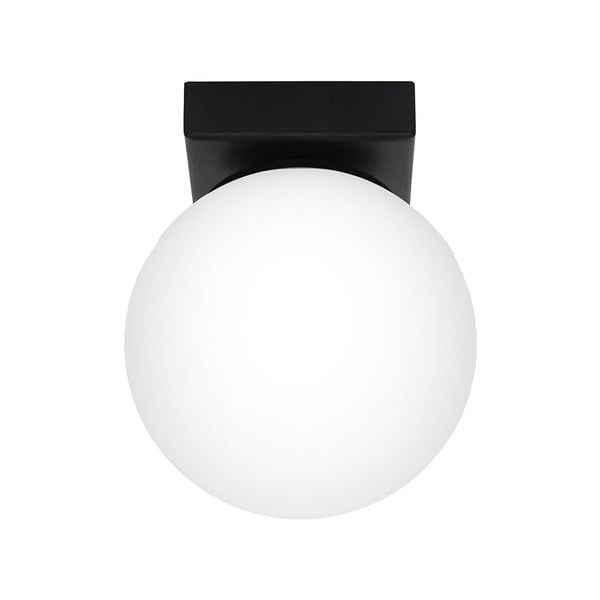 Lubinis šviestuvas juodos spalvos ø 12 cm su stiklo gaubtu Umerta – Nice Lamps