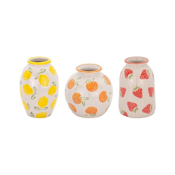 Iš akmens masės vazos 3 vnt. (aukštis 9,5 cm) Fruit – Sass & Belle