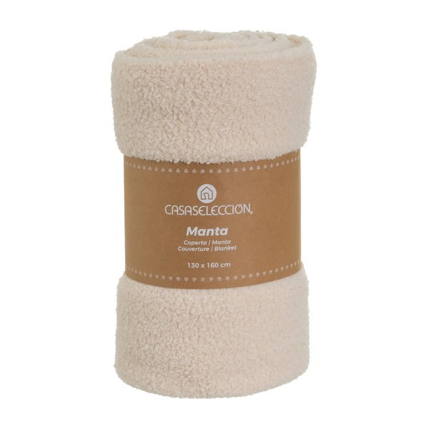 Iš boucle antklodė ir pledas smėlio spalvos 160x130 cm Sherpa – Casa Selección-image-4