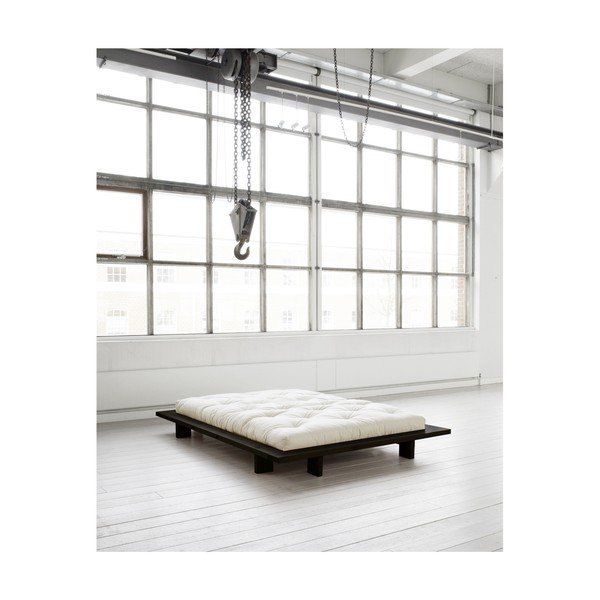 Pušies medienos dvigulė lova su čiužiniu Karup Design Japan Comfort Mat Black/Natural, 140 x 200 cm-image-3