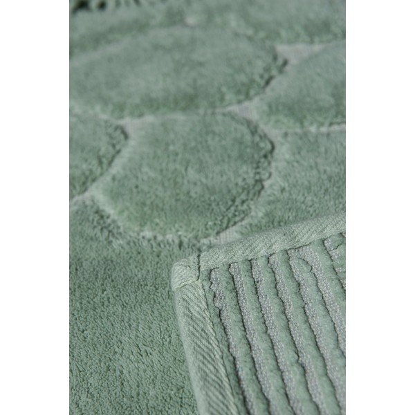 2 žalių medvilninių vonios kilimėlių rinkinys 100x60 cm Stone – Foutastic-image-1