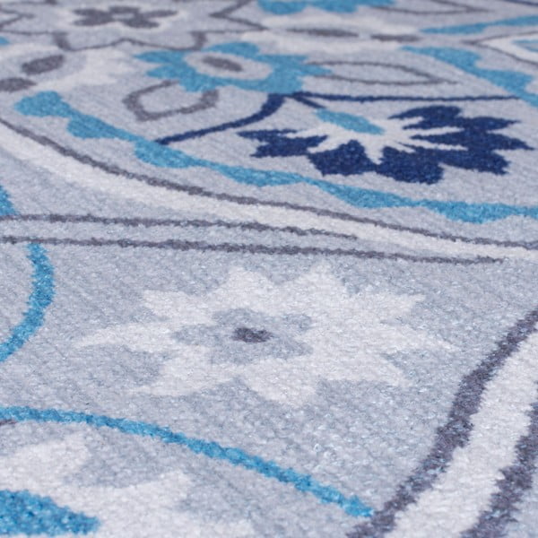 Mėlynas plaunamas kilimas 290x200 cm Ellen - Flair Rugs-image-3