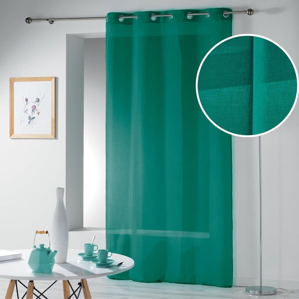 Žalios spalvos permatoma užuolaida 140x280 cm Telma – douceur d'intérieur-image-4