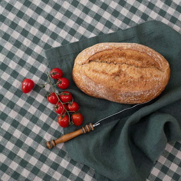 Iš lino padėkliukas 35x45 cm Forest Green Gingham – Linen Tales-image-1