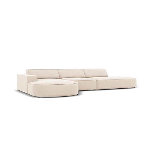 Smėlio spalvos aksominė kampinė sofa (kairysis kampas) Jodie - Micadoni Home-image-3
