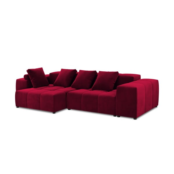 Raudono aksomo kampinė sofa (kintama) Rome Velvet - Cosmopolitan Design-image-2