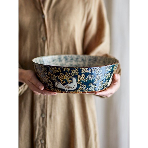 Mėlynos spalvos iš keramikos dubuo ø 28 cm Hezha – Bloomingville-image-4