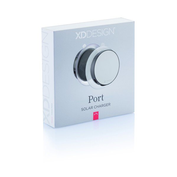Pilkas saulės baterijos kelioninis įkroviklis XD dizaino prievadas-image-1