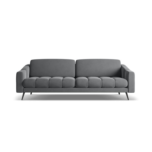 Pilkos spalvos iš velveto sofa 238 cm Nalu – Makamii