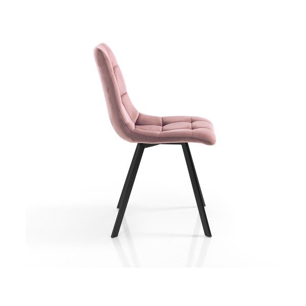 Rožinės spalvos iš aksomo valgomojo kėdės 2 vnt. Toffee – Tomasucci-image-2