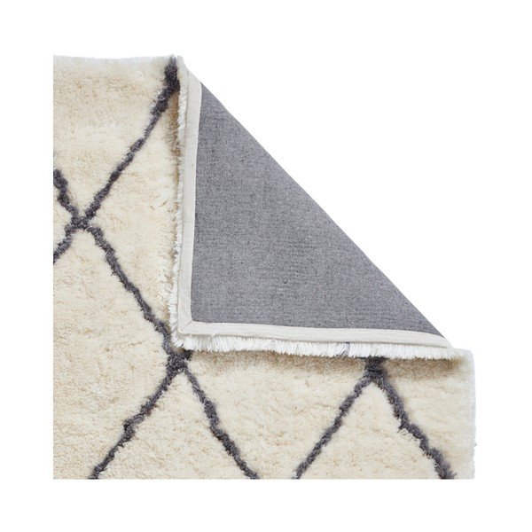 Smėlio ir pilkos spalvos rankomis siūtas kilimas Think Rugs Morocco Ivory & Grey, 150 x 230 cm-image-3